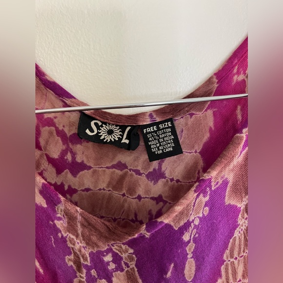 SOL 90s Tie Dye Flowy Boho Midi Dress - Picture 4 of 4